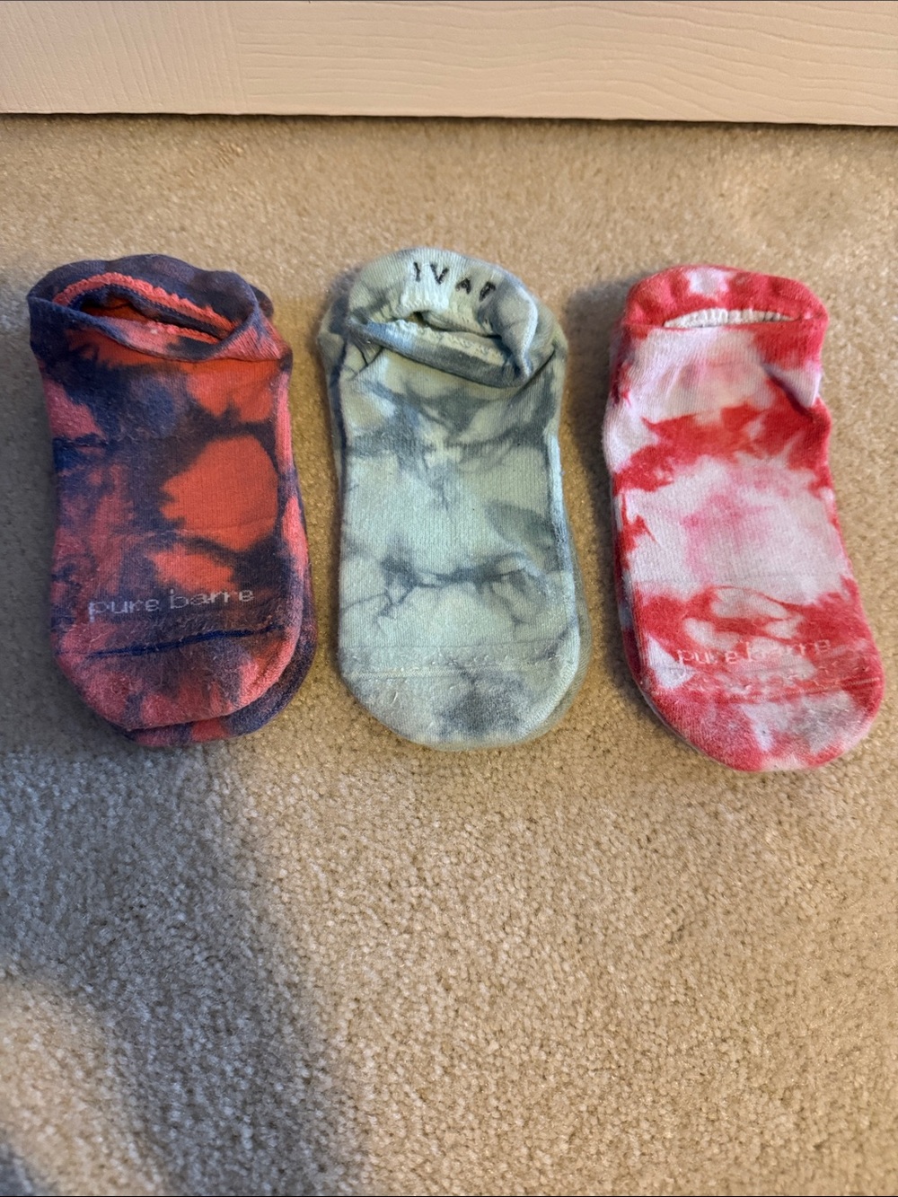 Pure Barre Tye Dye Grip Socks